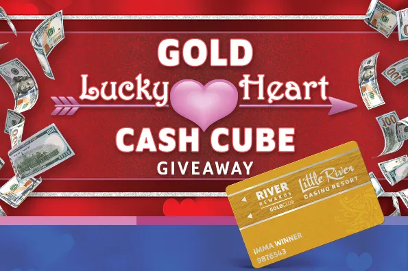 feb gold lucky heart